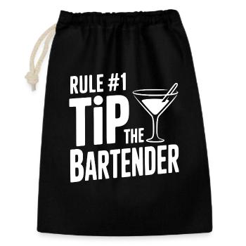 Règle #1 : Donner un pourboire au barman - Sac cadeau 30 x 45 cm - noir - Devant