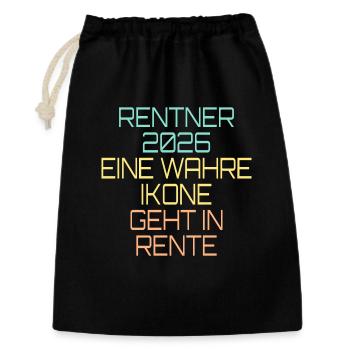 Rentner 2026 Ikone Rente - Geschenkbeutel aus Baumwolle (30 x 45 cm) - Schwarz - Vorne