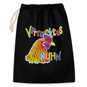 Chicken Fans - Rooster - Rooster - Flower Chicken - Organic - Gift Bag 30 x 45 cm - black - Front