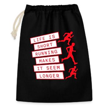 Life Is Short Running Makes It Seem Longer Funny - Gift Bag 30 x 45 cm - black - Front