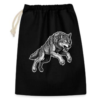 Wild Wolf Race Maskottchen Alpha Wolf - Geschenkbeutel aus Baumwolle (30 x 45 cm) - Schwarz - Vorne