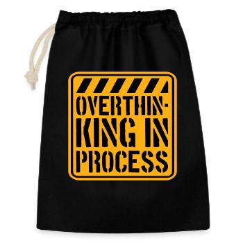 Trop réfléchir en processus Drôle de dicto sombre Logo - Sac cadeau 30 x 45 cm - noir - Devant