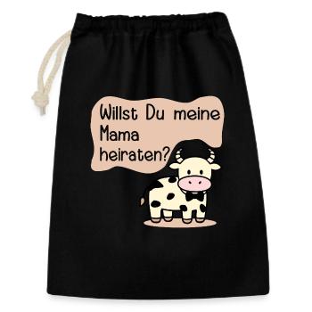 Hochzeit Mama Heiraten - Geschenkbeutel aus Baumwolle (30 x 45 cm) - Schwarz - Vorne