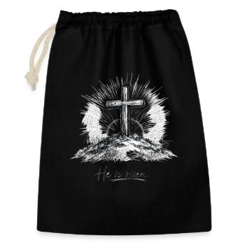 Christliches Design - Jesus Kreuz Ostern - Geschenkbeutel aus Baumwolle (30 x 45 cm) - Schwarz - Vorne
