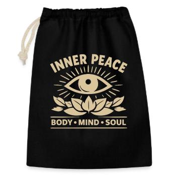 Inner Peace Body Mind Soul Auge - Geschenkbeutel aus Baumwolle (30 x 45 cm) - Schwarz - Vorne