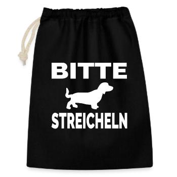 Dackel - Geschenkbeutel aus Baumwolle (30 x 45 cm) - Schwarz - Vorne