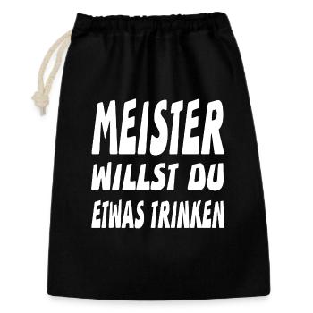 Meister - Geschenkbeutel aus Baumwolle (30 x 45 cm) - Schwarz - Vorne