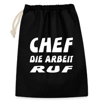 Chef - Geschenkbeutel aus Baumwolle (30 x 45 cm) - Schwarz - Vorne
