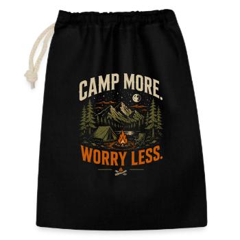 Camping more, worries less - Gift Bag 30 x 45 cm - black - Front
