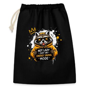 Raccoon Power Saving Mode Pullover Hoodie - Gift Bag 30 x 45 cm - black - Front