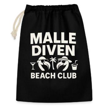 Malle Diven Beach Club Flamingo Mallorca Party - Geschenkbeutel aus Baumwolle (30 x 45 cm) - Schwarz - Vorne