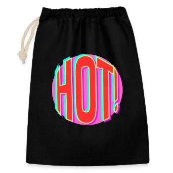 Neon Hot Retro Schriftzug - Geschenkbeutel aus Baumwolle (30 x 45 cm) - Schwarz - Vorne