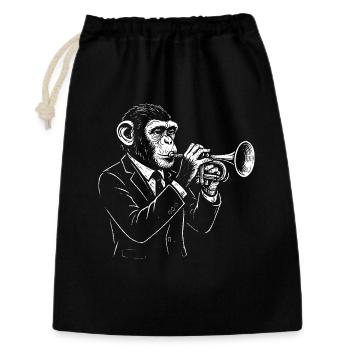 Chimp Jazz Trumpet in Suit - Gift Bag 30 x 45 cm - black - Front