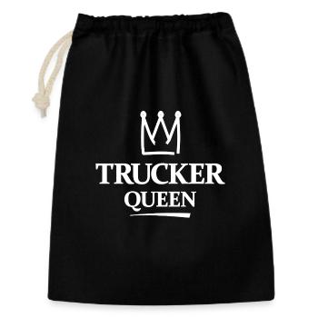 Trucker Queen Krone Typo Design - Geschenkbeutel aus Baumwolle (30 x 45 cm) - Schwarz - Vorne