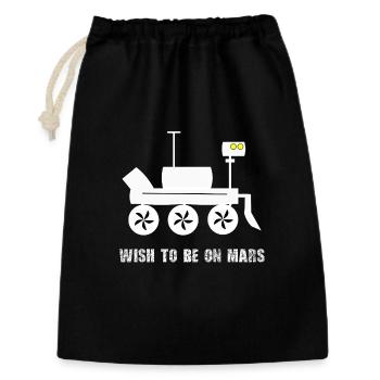 Motif du rover de souhait martien - Sac cadeau 30 x 45 cm - noir - Devant