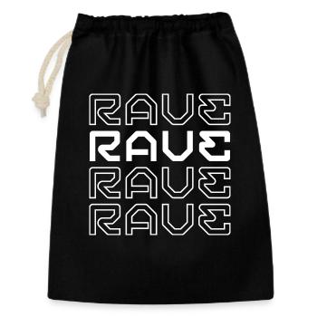 Rave futuristische Typografie, Musikliebhaber T-Shirt T-S - Geschenkbeutel aus Baumwolle (30 x 45 cm) - Schwarz - Vorne