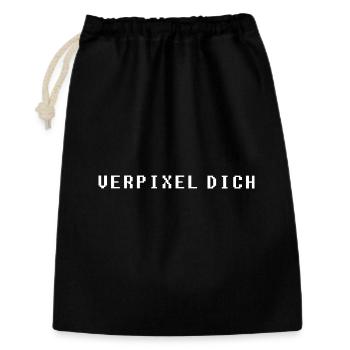 Verpixel Dich Gamer Nerd Gaming Minimalistisch - Geschenkbeutel aus Baumwolle (30 x 45 cm) - Schwarz - Vorne