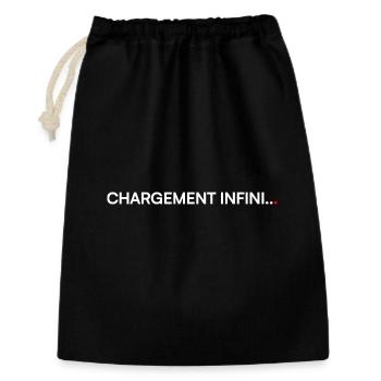 Chargement infini humour fatigue travail - Sac cadeau 30 x 45 cm - noir - Devant