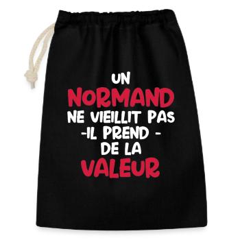 Valeur normande - Sac cadeau 30 x 45 cm - noir - Devant