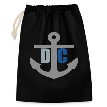 DarssCoast - Original Brand Anker Logo - Geschenkbeutel aus Baumwolle (30 x 45 cm) - Schwarz - Vorne