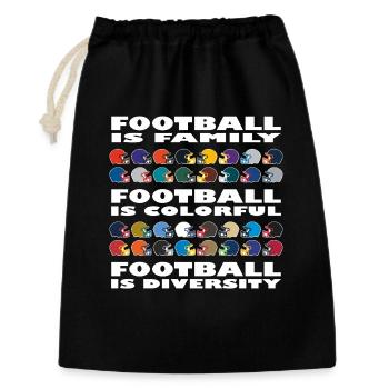 Diversité dans le football - Sac cadeau 30 x 45 cm - noir - Devant