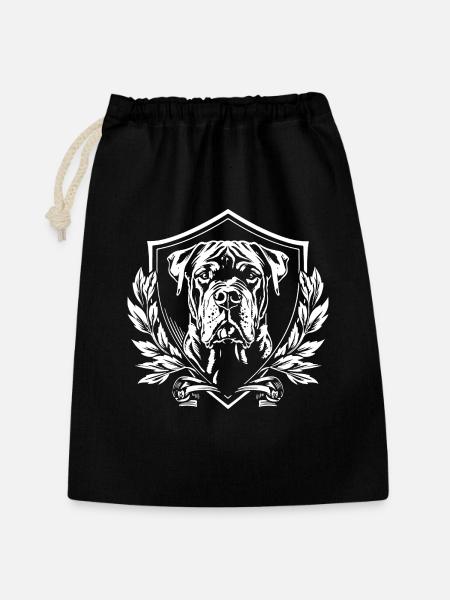 Wappenmastiff im Schild - Geschenkbeutel aus Baumwolle (30 x 45 cm) - Schwarz