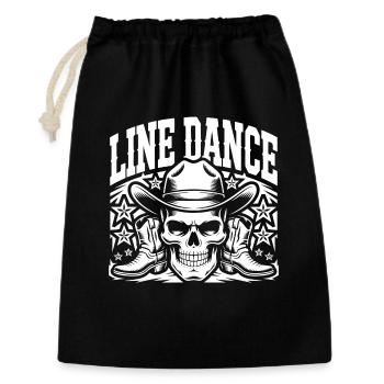 Line Dance Schädel Cowboy - Geschenkbeutel aus Baumwolle (30 x 45 cm) - Schwarz - Vorne