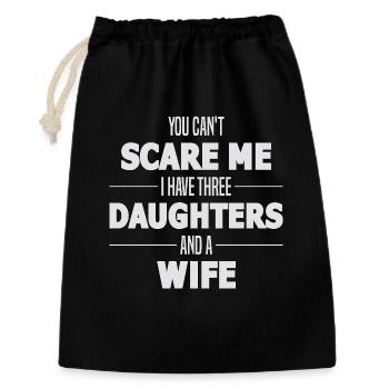 Not afraid: three daughters and wife - Gift Bag 30 x 45 cm - black - Front