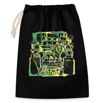 Roots Dub Reggae Soundsystem - Geschenkbeutel aus Baumwolle (30 x 45 cm) - Schwarz - Vorne