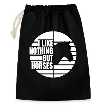 J’aime les chevaux - Sac cadeau 30 x 45 cm - noir - Devant