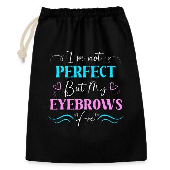 Make-up Microblading Kosmetik Kosmetikerin - Geschenkbeutel aus Baumwolle (30 x 45 cm) - Schwarz - Vorne