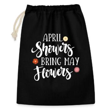 April Showers Bring May Flowers - Gift Bag 30 x 45 cm - black - Front