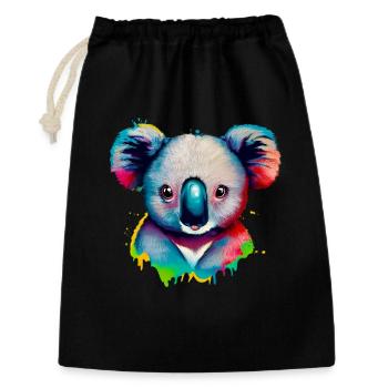 Koala - Geschenkbeutel aus Baumwolle (30 x 45 cm) - Schwarz - Vorne