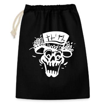 Squelette avec style de ligne de cylindre - Sac cadeau 30 x 45 cm - noir - Devant