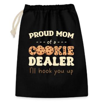 Stolze Mama eines Cookie-Verkäufers - Geschenkbeutel aus Baumwolle (30 x 45 cm) - Schwarz - Vorne