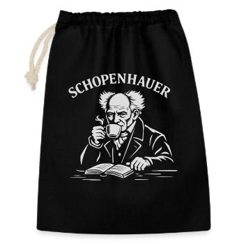 Arthur Schopenhauer drinking Coffee  - Gift Bag 30 x 45 cm - black - Front