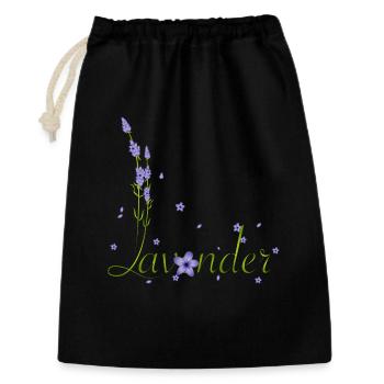 delicate lavender calligraphy with lavender flowers - Gift Bag 30 x 45 cm - black - Front