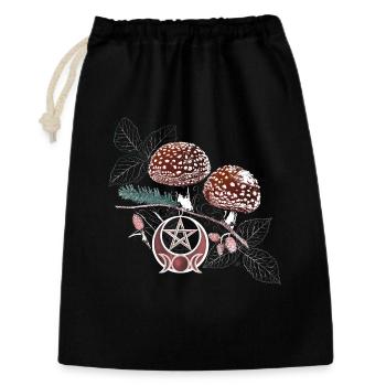 Fliegenpilz Wicca Symbol Naturzauber Herbst - Geschenkbeutel aus Baumwolle (30 x 45 cm) - Schwarz - Vorne