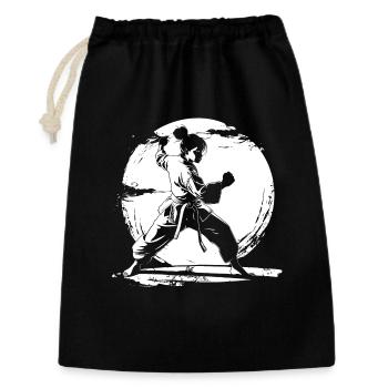 Karate Girl Drawing - Gift Bag 30 x 45 cm - black - Front