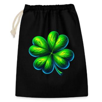 Trèfle à quatre feuilles - Sac cadeau 30 x 45 cm - noir - Devant