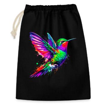 Kolibri - Geschenkbeutel aus Baumwolle (30 x 45 cm) - Schwarz - Vorne