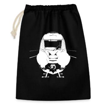 Croquis ferroviaire - Sac cadeau 30 x 45 cm - noir - Devant