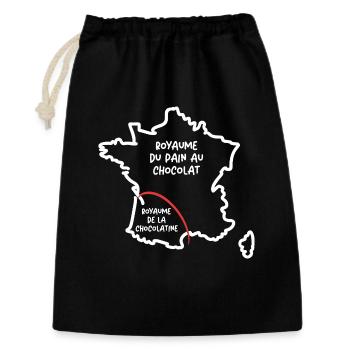 Pain au chocolat or chocolatine funny card France - Gift Bag 30 x 45 cm - black - Front
