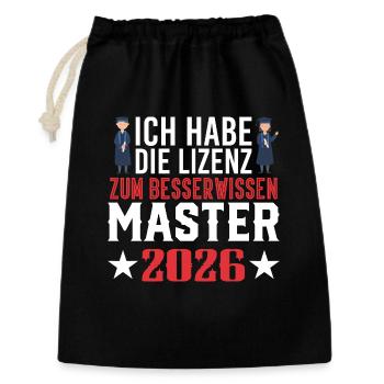 Diplôme de Master 2026 - Sac cadeau 30 x 45 cm - noir - Devant