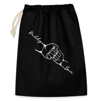Vater-Kind-Matching-Punsch fist bump - Geschenkbeutel aus Baumwolle (30 x 45 cm) - Schwarz - Vorne