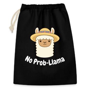 No Prob Lama Llama Cartoon - Geschenkbeutel aus Baumwolle (30 x 45 cm) - Schwarz - Vorne