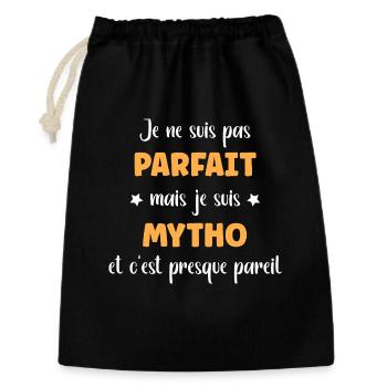 Not perfect but mytho — typographic humor - Gift Bag 30 x 45 cm - black - Front