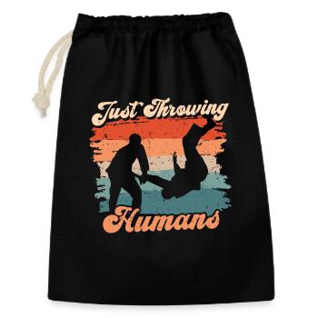 Le judo arts martiaux : juste lancer des humains - Sac cadeau 30 x 45 cm - noir - Devant