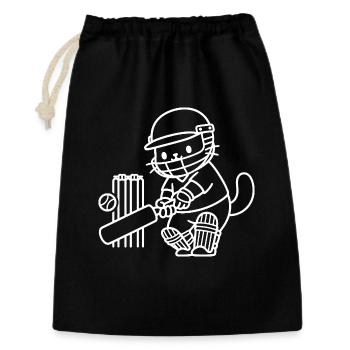 Kawaii Cat Cricket Player - Gift Bag 30 x 45 cm - black - Front