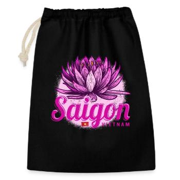 Saigon Ho-Chi-Minh-Stadt HCMC Vietnam Retro Lotus - Geschenkbeutel aus Baumwolle (30 x 45 cm) - Schwarz - Vorne
